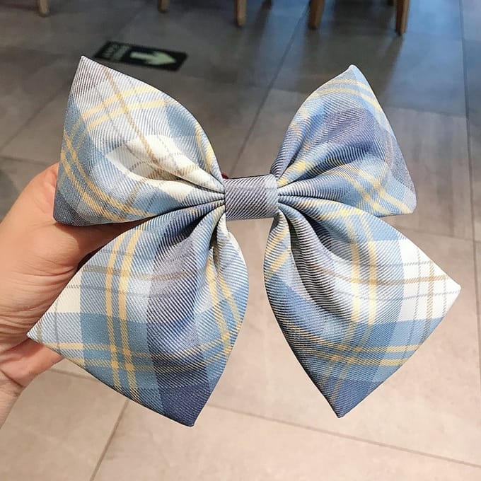 Haarstrik - Blauw, geel, groen - 15 x 15 Centimeter - Hairbow - Damesdingetjes