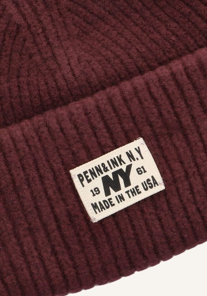 Penn & Ink Beanie W25b354 Mutsen Dames - Bordeaux - Maat ONESIZE