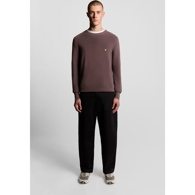 Lyle & Scott Engineered Rib Crew Neck Espresso Taglia: L | Maglioni a maglia Outlet | Uomo