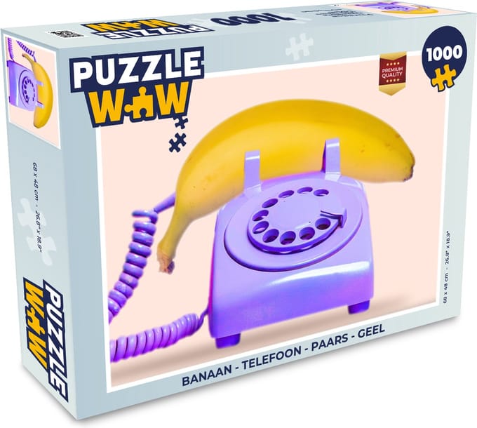 Puzzel Banaan - Telefoon - Paars - Geel - Legpuzzel - Puzzel 1000 stukjes volwassenen