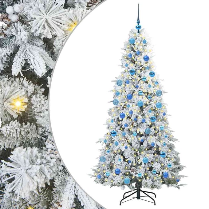vidaXL - Kunstmatige - Hinged - Kerstboom - Wit - 180 - cm - PE - en - PVC