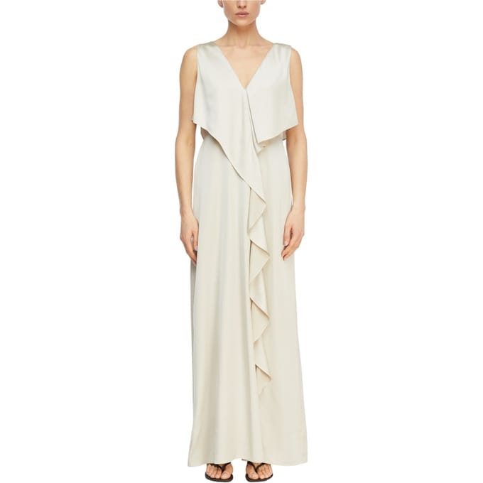 Maxi Satin Laarzen Aansluitend V-Hals Dames COMMA