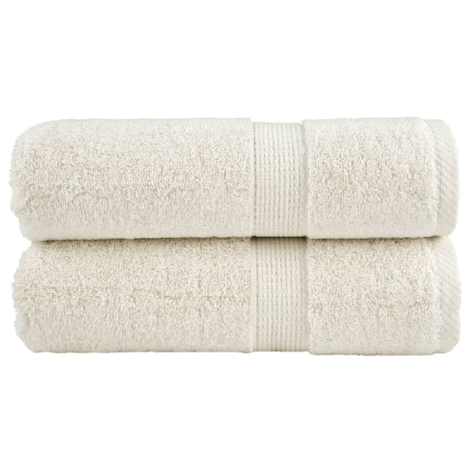 vidaXL - Gastendoekjes - SOLUND - 2 - st - 600 - g/m² - 30x50 - cm - crèmekleurig