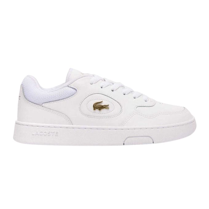 Lacoste Lederen platte sportschoenen voor dames (Wit/Goud)