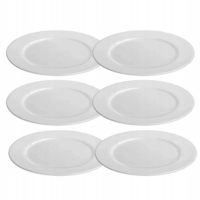 Wilmax Porseleinen Dinerborden 23cm Wit - Set van 6