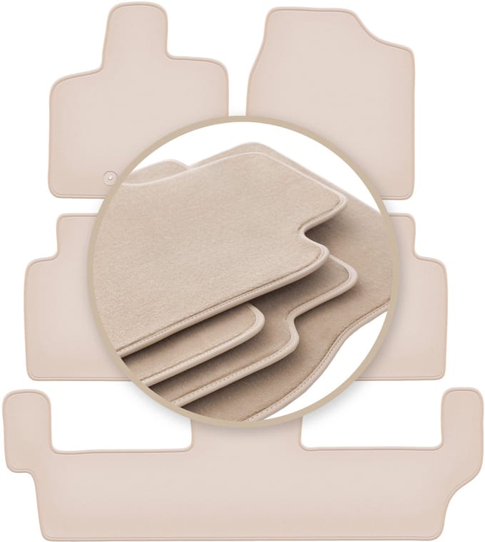 PREMIUM beige vloermatten voor: Dodge Grand Caravan IV 7 persoons 2008-2016