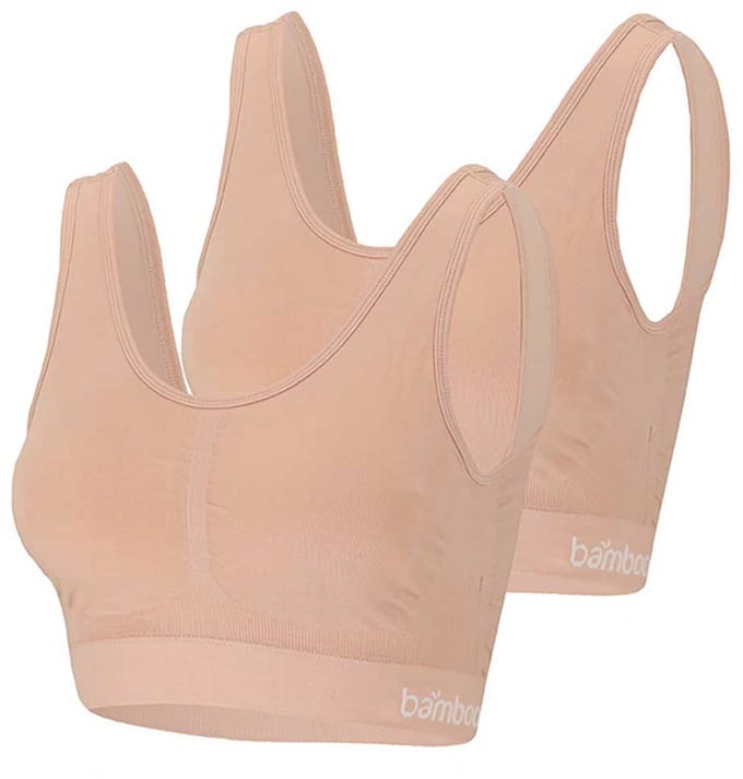 Apollo Ladies Bamboo Seamless - naadloos Beha Top 2-pack - M - beige