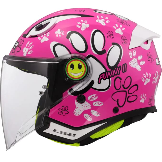 LS2 OF622 Funny II Paws Roze Kinder Jethelm - Maat M - Helm