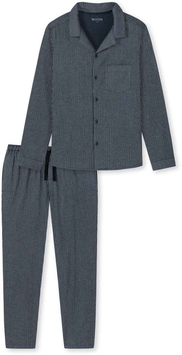 Schiesser – Pyjama Story - Pyjama – 178034 – Blue/Grey Stripes - 50