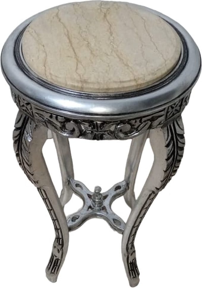 Barok rond bijzettafeltje zilver