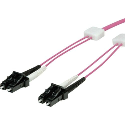 EasyLan glasvezel LED patchkabel duplex 50/125µm OM4, LC/LC, violet, 2 m