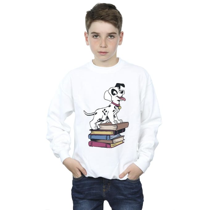 Disney Jongens Sweatshirt met 101 Dalmatiërs Boeken (Wit)