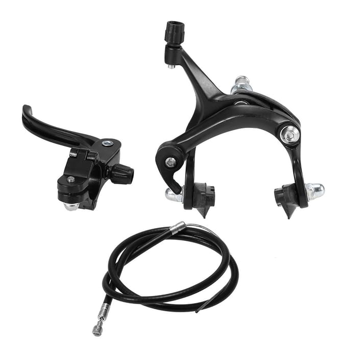 Voor/achter Fixie fietsremset Racefiets Cruiser-remset Fietsremklauwremset Side Pull Front brake set zwart