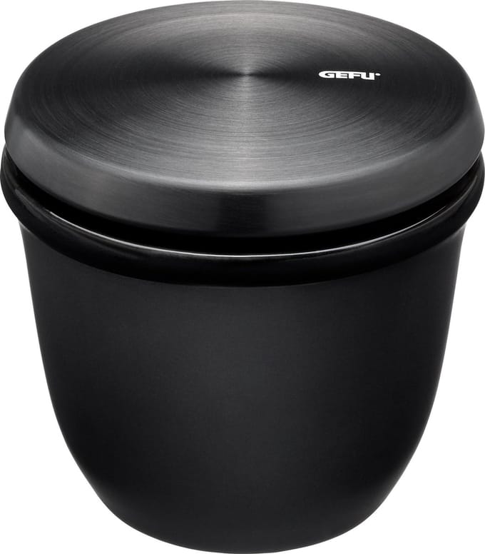 GEFU X-PLOSION Kruidenpotje met Deksel en Lepel – 150 ml – Zwart