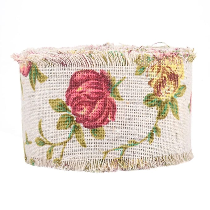 DIY bedrukt rozenbloem jute lint jute riem riem bruiloft doek decoratie 10m
