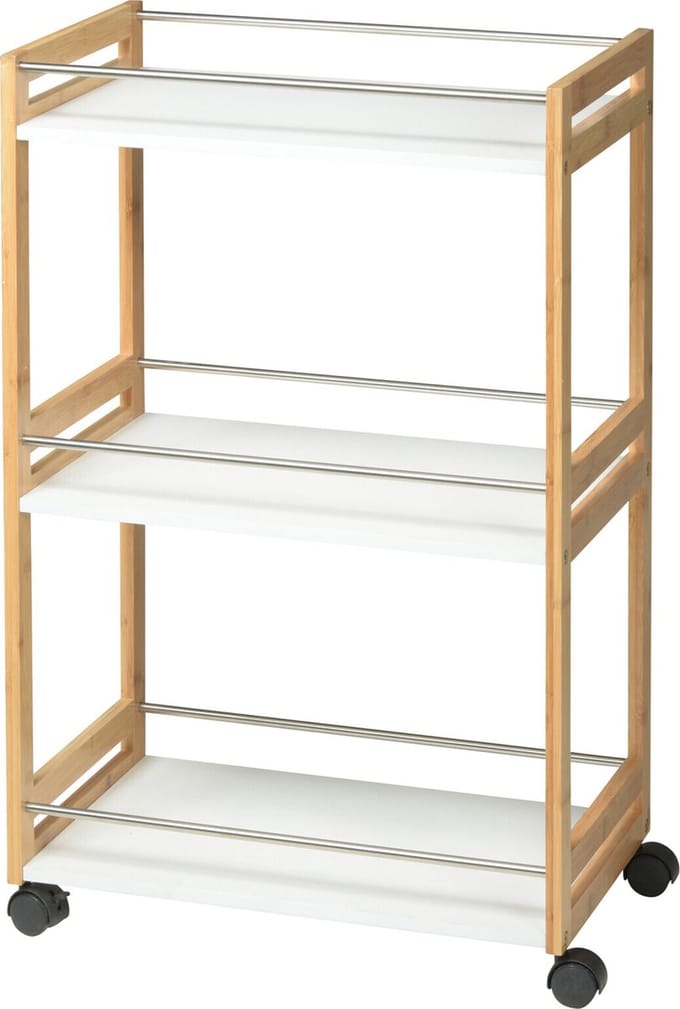Excellent Houseware Keukentrolley met 3 schappen bamboe