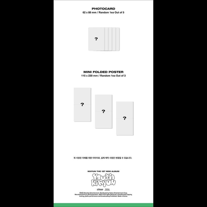 MONSTA X KIHYUN - YOUTH Jewel Ver. 1e mini-album Random 1EA gray