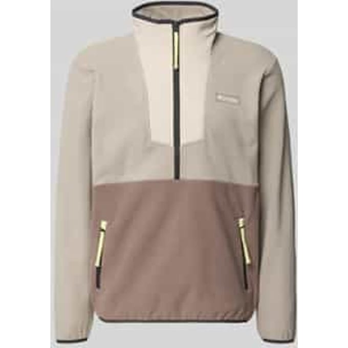 Fleecepullover met opstaande kraag en ritssluiting