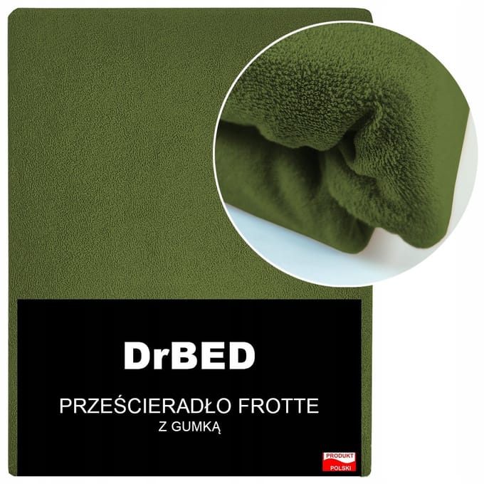 DrBED - Hoeslaken - 90x200 - Frotte - Khaki - Elastaan