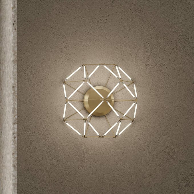 URBAN by Sforzin Euclide LED wandlamp, goudkleurig, metaal, 37,5 cm breed