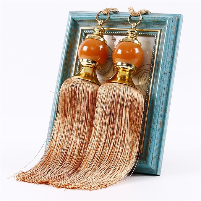 2 Pièces Embrasse de Rideau Décorative Douce Délicate Support Attache de Rideau pour Maison Hôtel Rouge Jujube brown