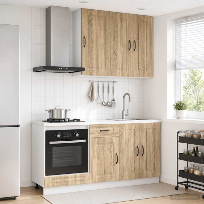 vidaXL - Keukenblok - KALMAR - 5 - st - Sonoma - Eiken - Bewerkt - hout