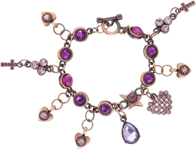 Behave - rosékleurige bedelarmband met paarse stenen - speels - date