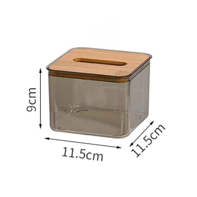Tissue Doos Helder Servet Huishouden Transparant Rechthoekig Houten Modern Bureau Creatief Transparant Tafel Tissue Doos Houder gray