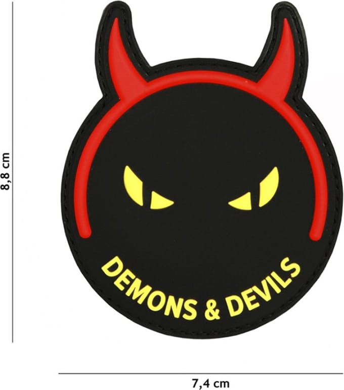 Embleem 3D PVC Demons & Devils Zwart/Geel