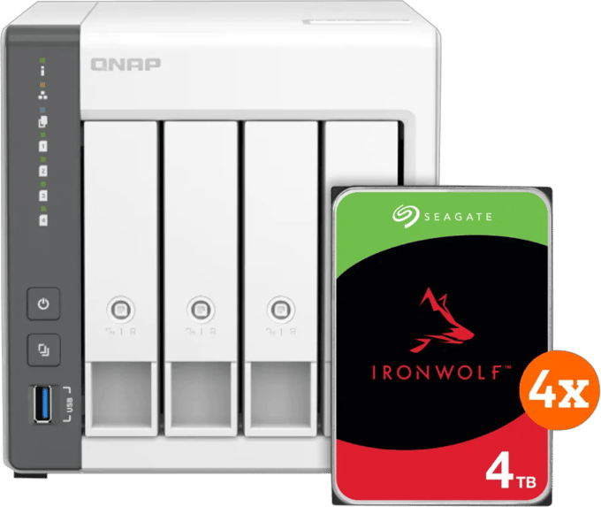 QNAP TS-433-4G + Seagate Ironwolf 16TB (4x4TB)