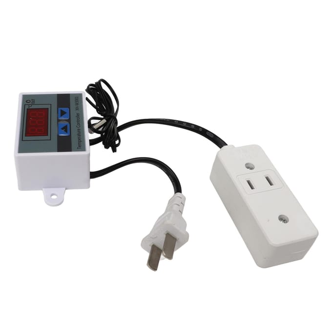 Digitale Thermostaat Waterdichte Sonde Temperatuurregelaar Schakelaar Thermostaat Regelschakelaar white