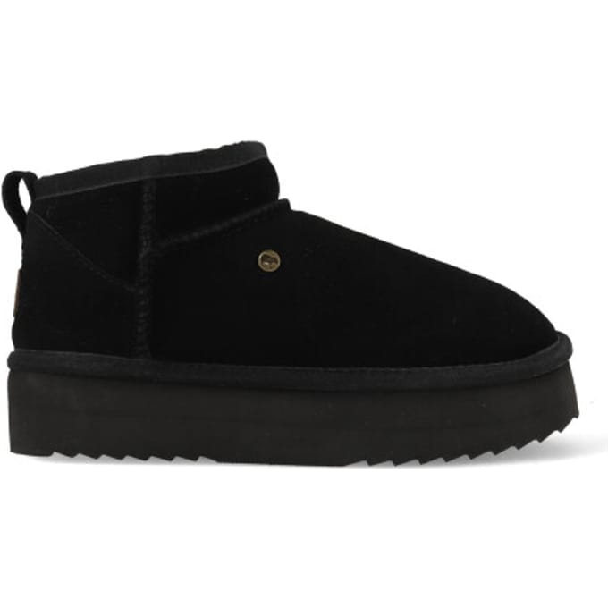 Warmbat Durack Suede Boot Plateau Dames Laarzen - Zwart