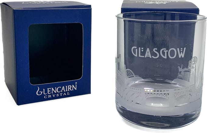 Whiskyglas Skyline Glasgow - Gegraveerd - Glencairn Crystal Scotland