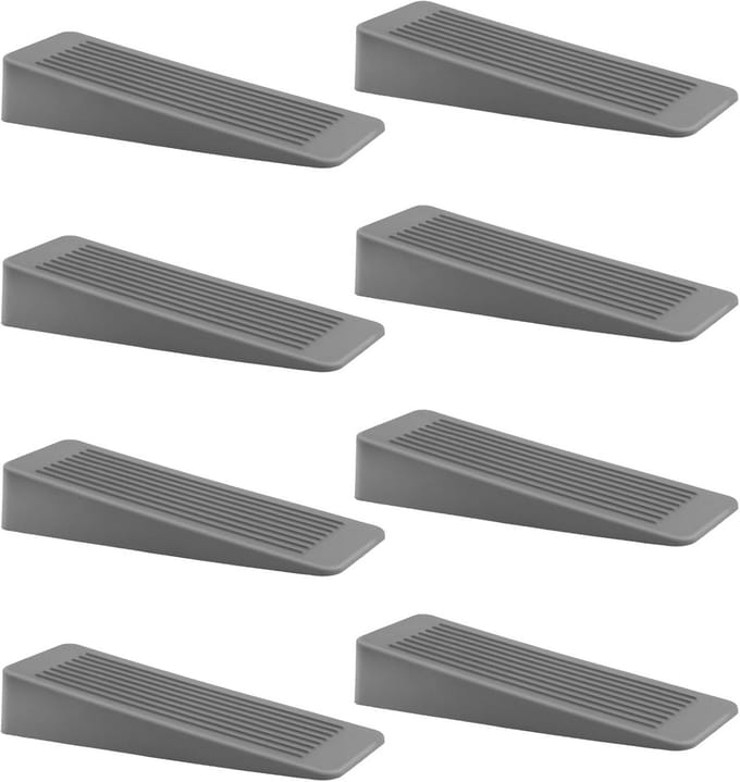 Rubberen deurstopper - Deurwiggen set - Deuren op hun plek - Antislip en duurzaam - 8 stuks - Grijs