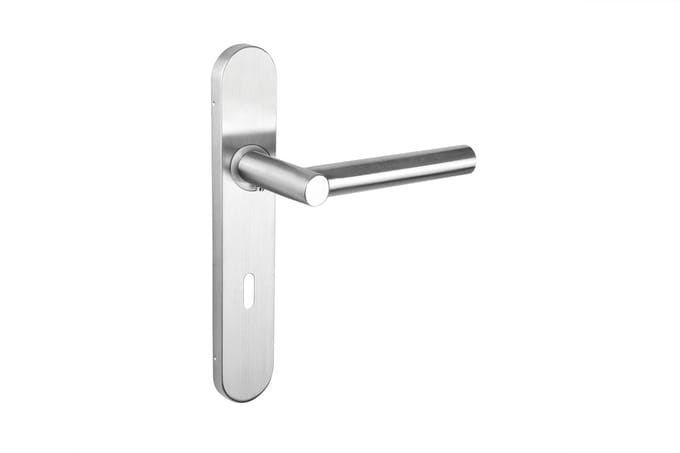 Lavuzo deurkruk Grosetto RVS met afgerond schild SL72 | Per set | Deurklink met schild