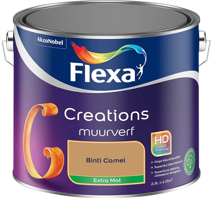 Flexa - Creations Muurverf Extra Mat - Binti Camel - Mengverf - 2,5 L