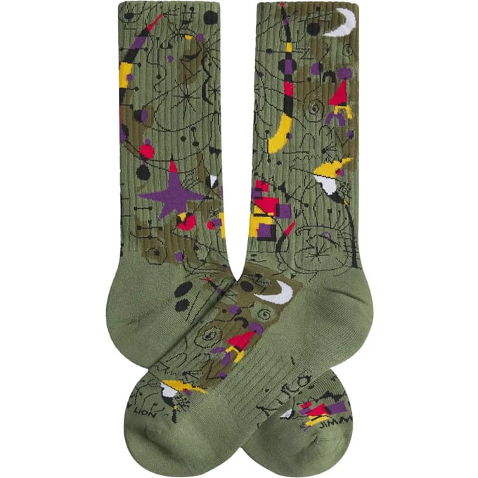 Jimmy Lion unisex sokken athletic miró acrobatic dancers groen (Miró)