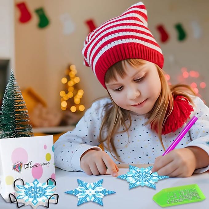 Sneeuwvlok Onderzetters - Diamant schilderen - 8 stuks - Kerstcadeau - 5D ontwerp
