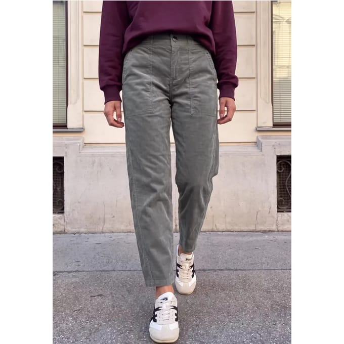 Mid Waist Barrel Leg broek in Loose Fit