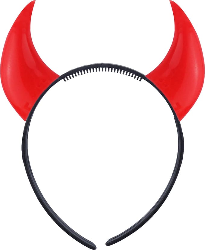 Halloween duivel hoorntjes - diadeem - rood - plastic
