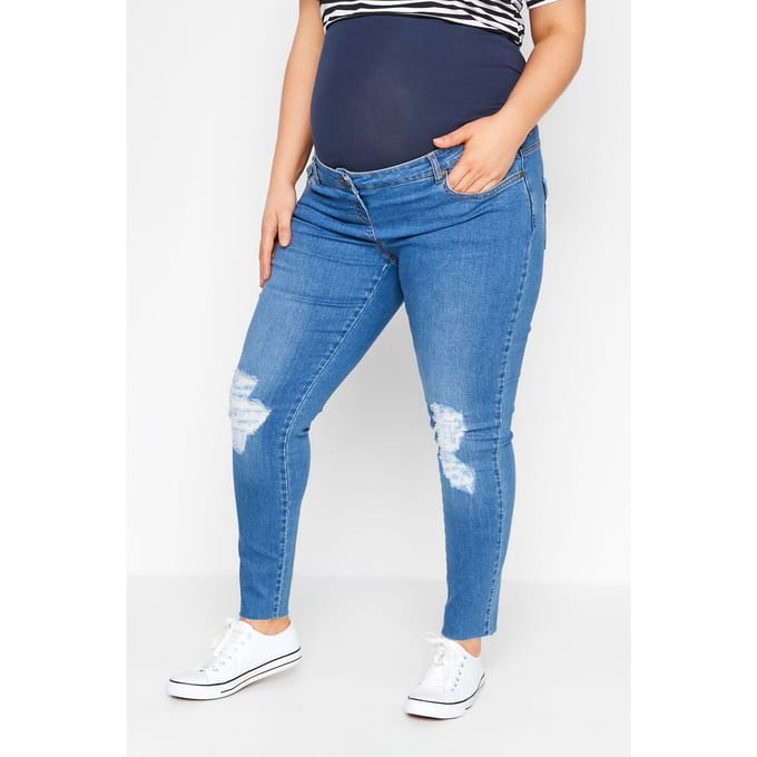 Bump It Up Maternity Ava Jeans Met Scheuren Op De Knie In Lichtblauw Size Short > 48
