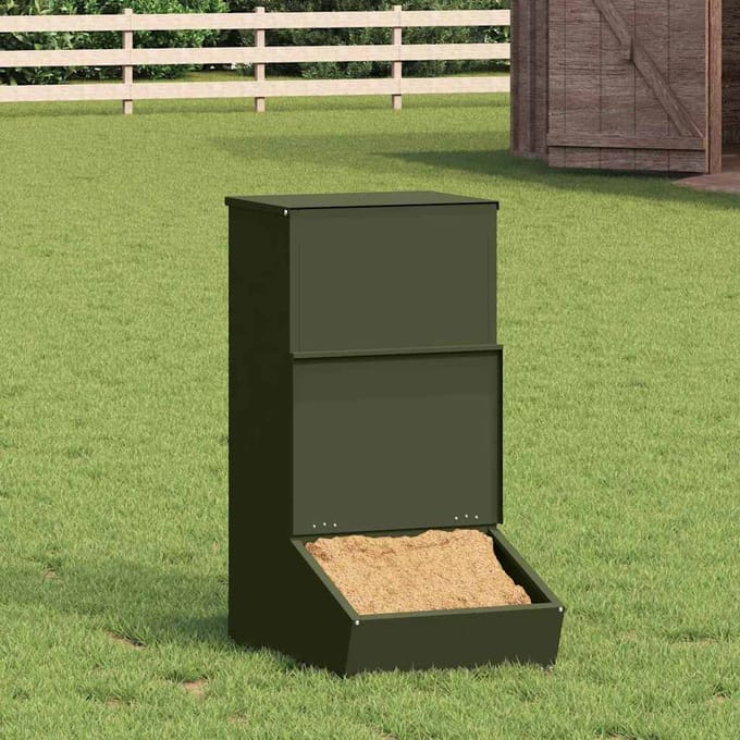 vidaXL - Varkensvoeder - Olijf - Groen - 55 - x - 38 - x - 76 - cm - 20 - kg