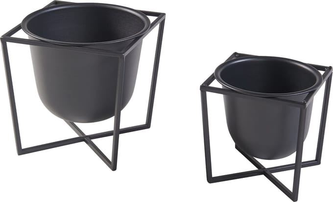 Plantenstandaard Nordmaling set van 2 zwart