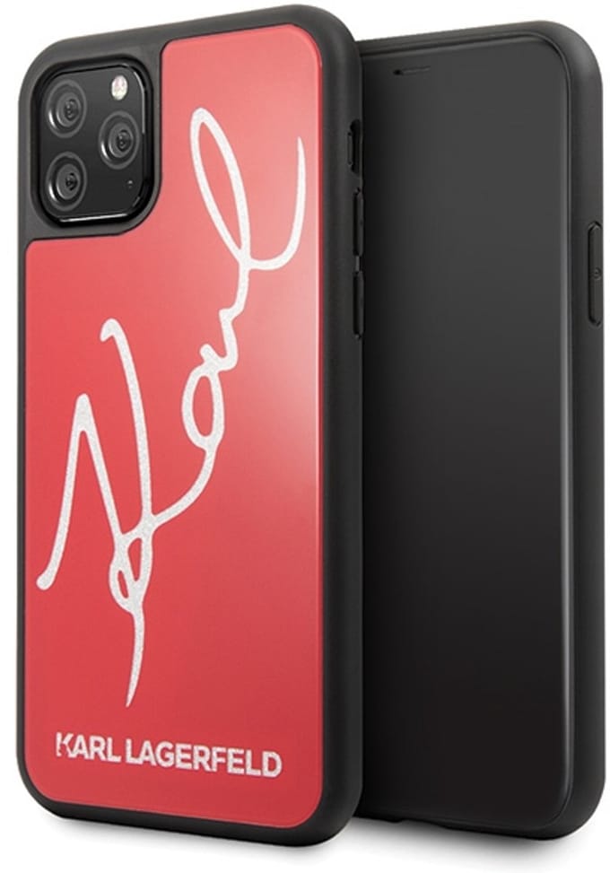 Karl Lagerfeld - iPhone 11 Pro Max Hoesje - Glitter - Czerwone - Luxe