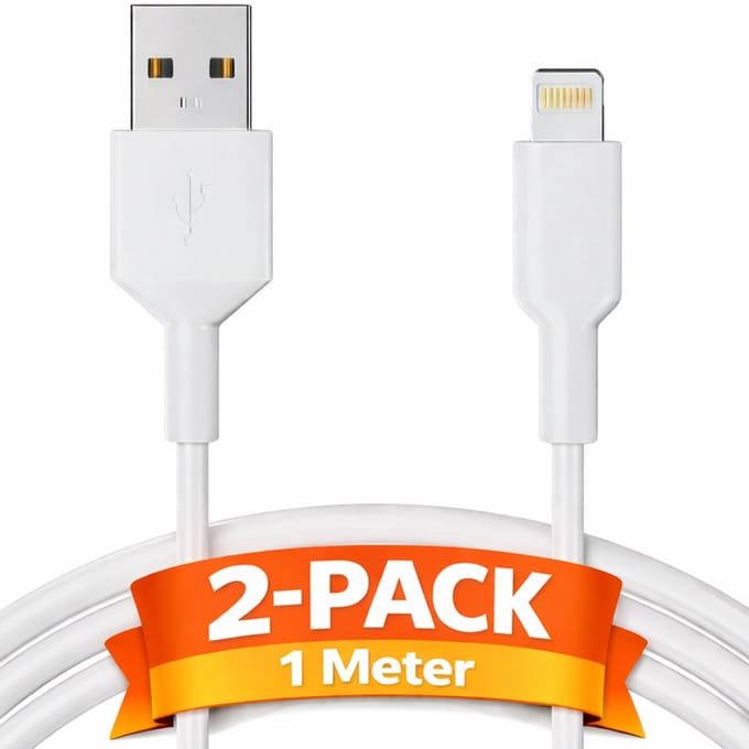 Oplader kabel geschikt voor iPhone - Kabel geschikt voor lightning - Oplaadkabel - USB kabel - Lader kabel - 2-PACK