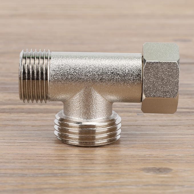 2PCS Vanne de raccordement 3 voies Adaptateur de vanne de dérivation de toilette Vanne de chasse d'eau(UE3/8) gray