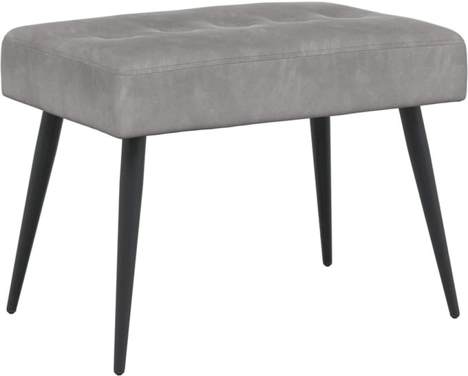 vidaXL - Bank - met - knopen - tufting - Lichtgrijs - 60 - x - 40 - x - 45 - cm - fluweel