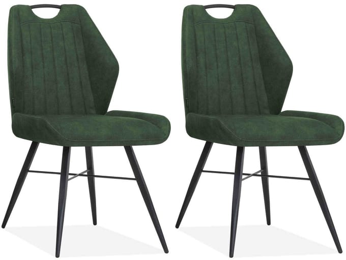 Eetkamerstoel Torro luxor kleur: Mosgroen (set van 2 stoelen)