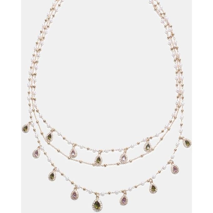 Stradivarius Lange ketting met meerdere bedels  Goud OS