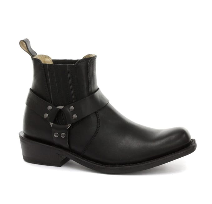 Grinders Unisex zwarte westerse leren laarzen-Renegade Lo